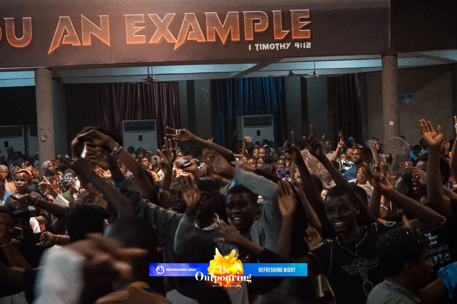 Worship active hands backdrop